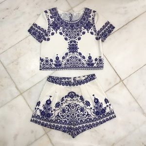 Blue & white 2 piece